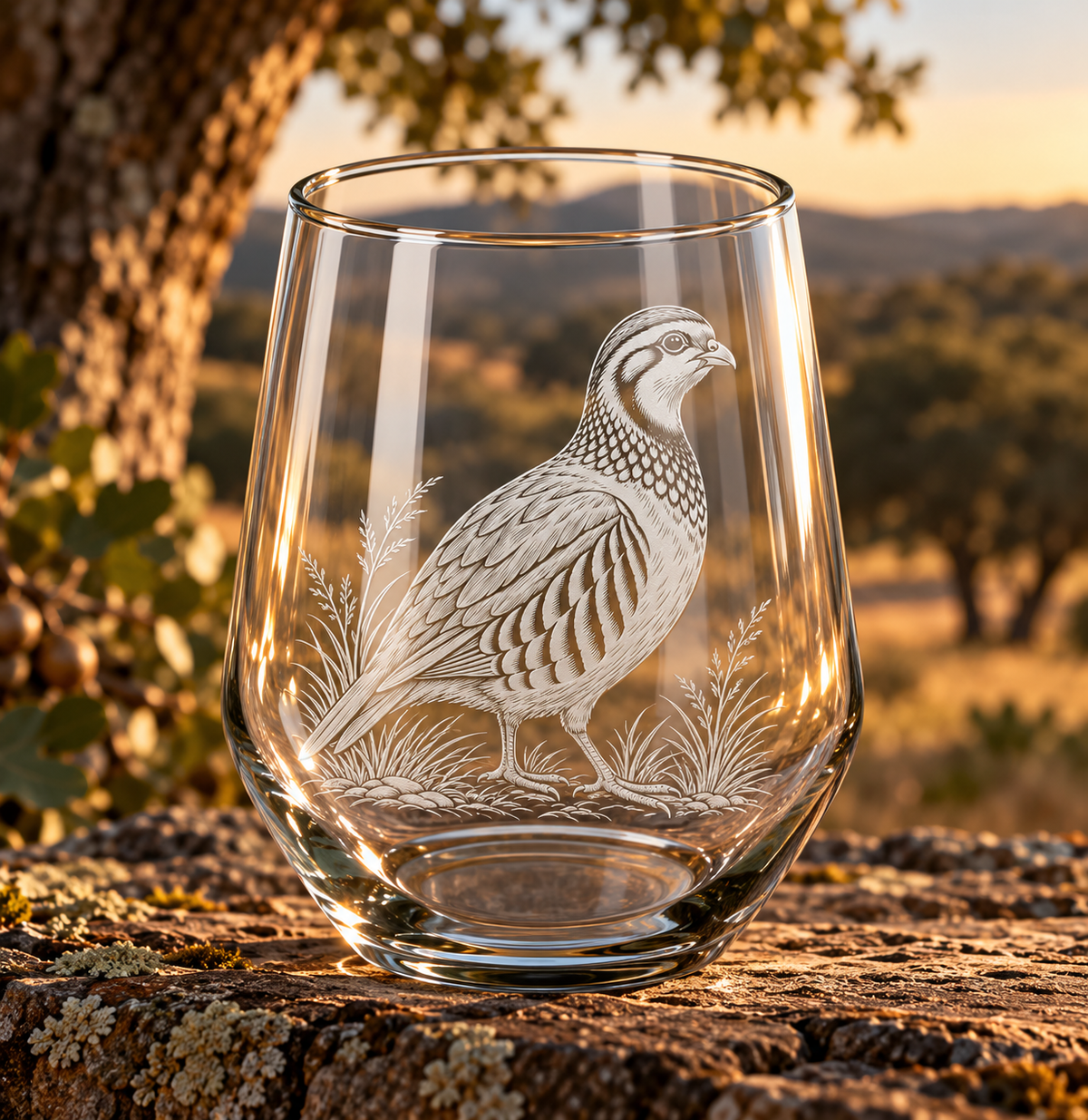 Vaso de Perdiz Grabado a Láser 45 cl | Regalo de Caza