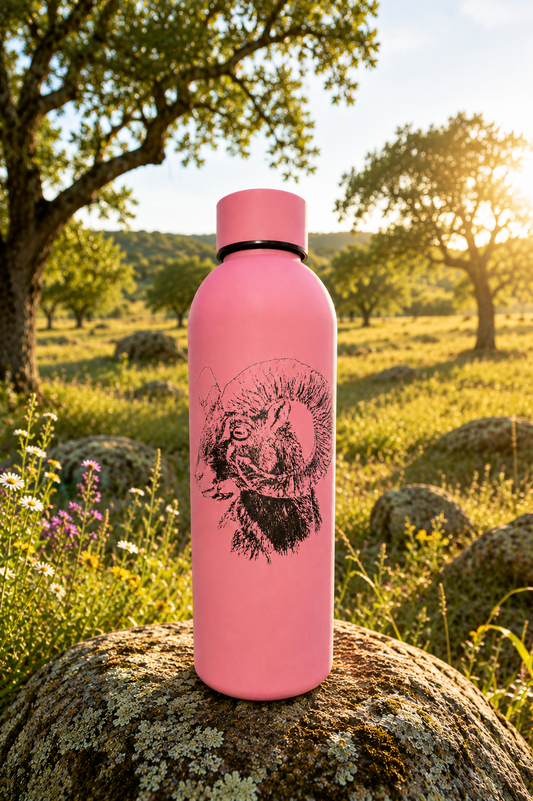 Termo Personalizado de caza en acero Inoxidable - Grabado animal Exclusivo. Muflón