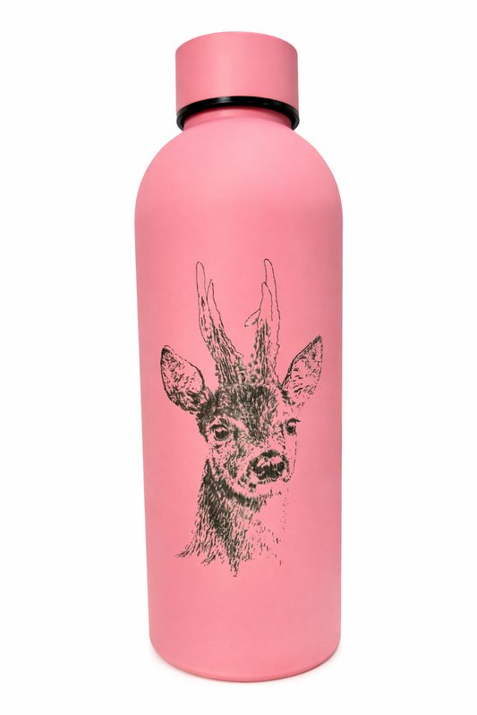 Termo Personalizado de caza en acero Inoxidable - Grabado animal Exclusivo. Corzo.