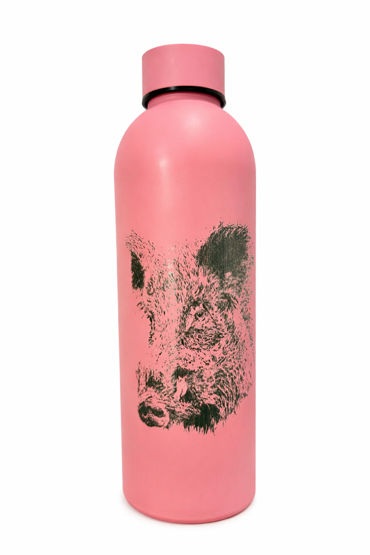 Termo Personalizado de caza en acero Inoxidable - Grabado animal Exclusivo. Jabalí.