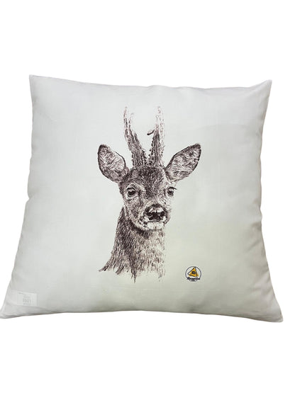 Funda de cojín con Corzo - Diseño cinegético - 42x42 cm - Decoración.